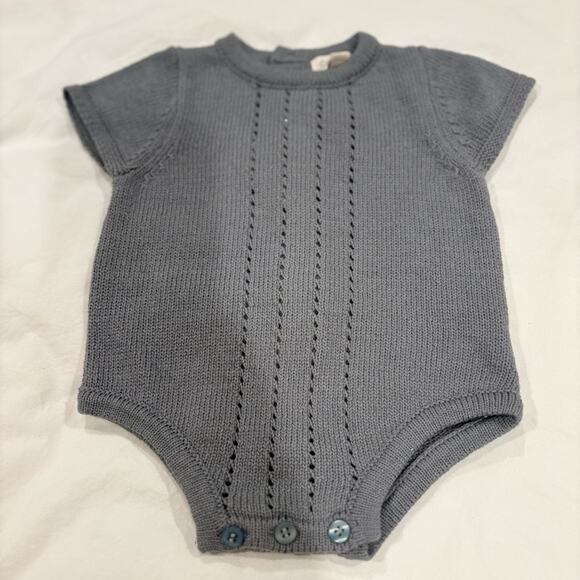 Gocco Baby Classic Gray Knit Bodysuit Newborn - Picture 1 of 12